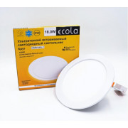 Ecola св-к встр. св/д даунлайт 18W 6500K 6K Круг 225(200)x20 DRRD18ELC