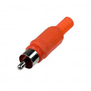 Штекер RCA на кабель красный/пластик