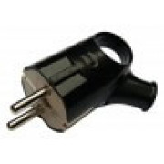 ASD/InHome Вилка угловая с кольцом земля 16А 250V черная (4220 9155)