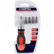 Отвертка реверсивная с набором бит 5шт. 2к ручка OTV07NB Park