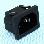Разъем (штекер) питания 3pin 10A 250V для комп. / монит. защелка