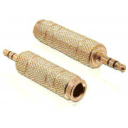 Переходник стерео jack 6.3 гн. - .jack 3.5 шт. металл Gold