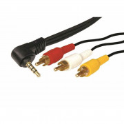 Кабель jack 3.5мм(4pin) - 3RCA 1.5м угловой (62-002)