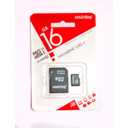 Ф/к MicroSDHC 16Gb Class10 SmartBuy с адаптером / без адаптера UHS-1