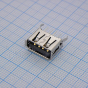 Разъем USB тип A USB 2.0 4pin (розетка / вертикальный)