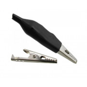 Зажим "крокодил" 3А 40мм в изоляции черный SQ0541-0002