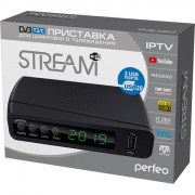Цифровая приставка PERFEO «STREAM» Wi-Fi, IPTV, HDMI, 2 USB, DolbyDigital, пульт ДУ
