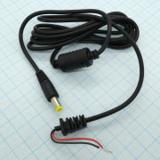 Кабель для блока питания ноутбука 1.5м штекер 5.5*1.7 0.25мм2 ферритовый фильтр