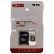 Ф/к MicroSDHC 32Gb Class10 BYZ с адаптером
